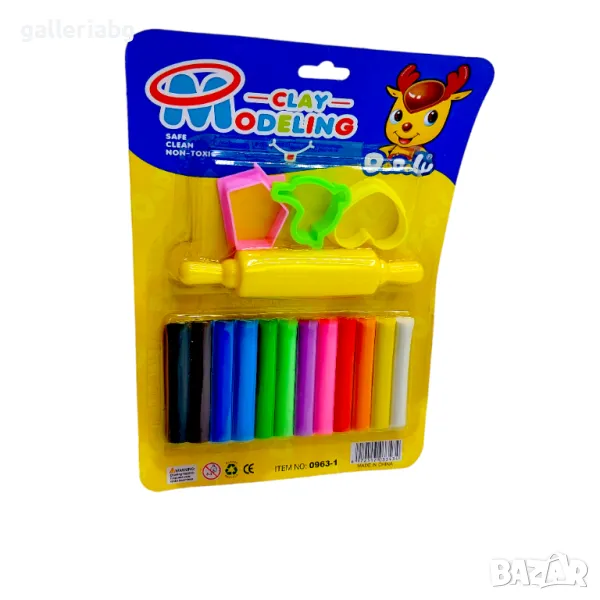 Пластилин с формички и точилка – творчески комплект за деца, снимка 1
