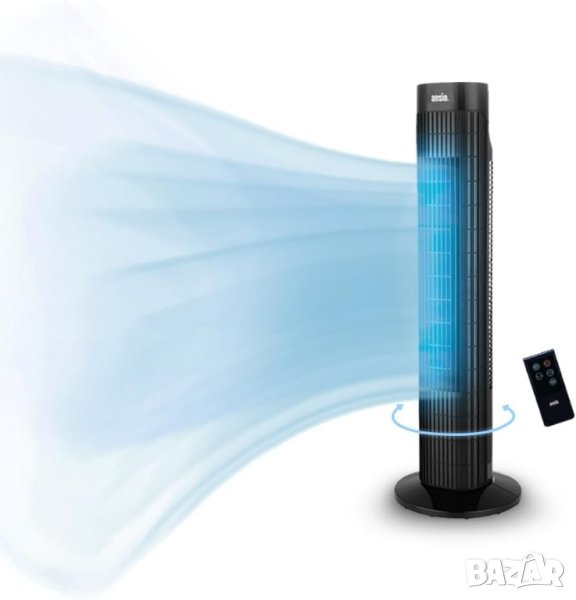 Вентилатор Ansio 1125 45W Колонен вентилатор 3 степени Дистанционно управление Таймер, снимка 1