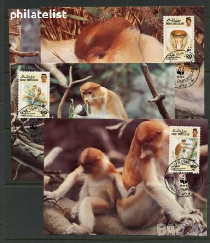 Бруней Дарусалам 1991 - 4 броя Карти Максимум - WWF, снимка 1