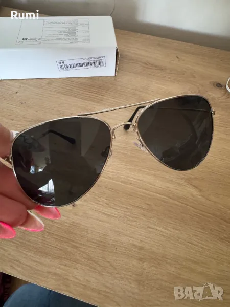 Нови унисекс черно/сребриста рамка модни пилотски сл очила !, снимка 1