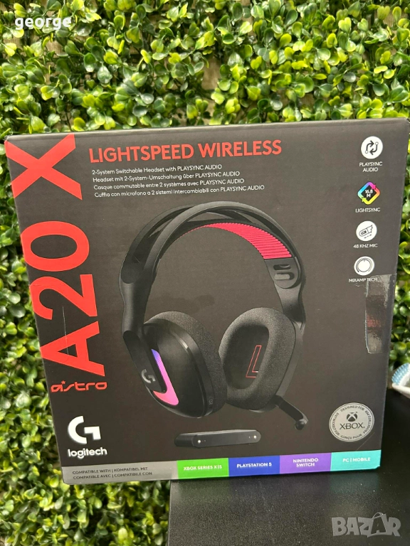 Гейминг слушалки Logitech - Astro A20 X, безжични, черни - нови, снимка 1