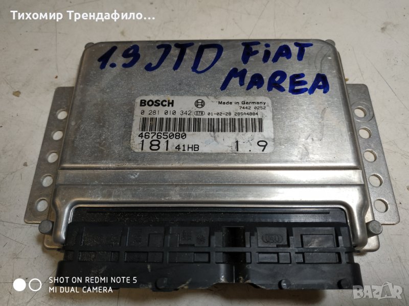 ECU FIAT MAREA 1.9JTD 0281010342, 0 281 010 342, 46765080, 181 компютър фиат мареа дизел, снимка 1