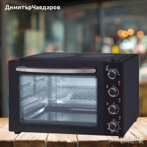 Готварска печка Voltz с 2 котлона с инфрачервен нагреватели 1000W и 1500W, 45л., снимка 1