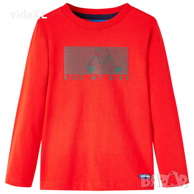 Детска тениска с дълъг ръкав, червена, 104（SKU:13100, снимка 1
