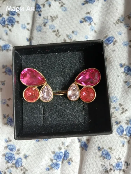 Обици с цветни камъни , снимка 1