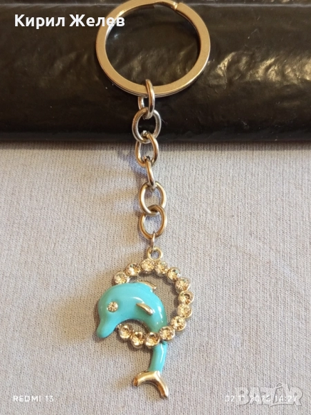 Ключодържател Делфин инкрустиран с кристали много красив стилен дизайн 25233, снимка 1