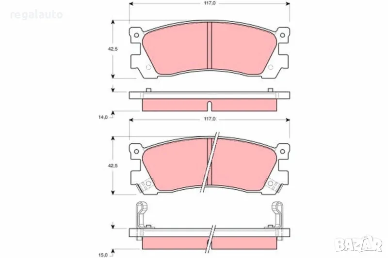 GDB3264,LP1189,2131901,FDB1446,задни накладки MAZDA 929 III,929 IV,929 V,XEDOS 9, снимка 1