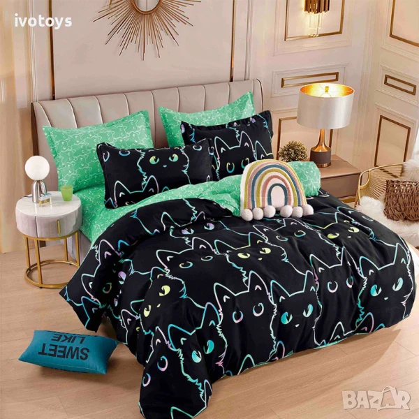 Двулицево спално бельо (размер за приста), 4 части - Модел WS17940, снимка 1