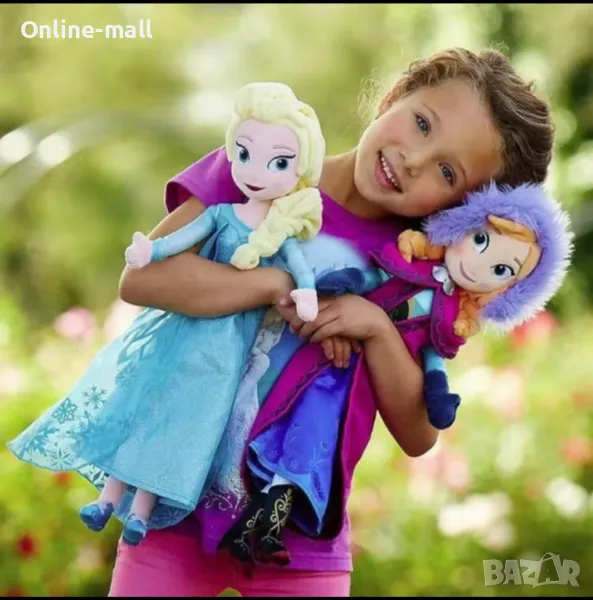 Плюшена Голяма кукла Елзас и Анна Замръзналост кралство Frozen кукла, снимка 1