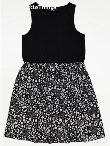Детска черно-бяла рокля George 13-14 г., снимка 1