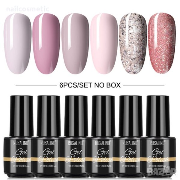UV&LED ГЕЛ ЛАК 6 ЦВЯТА КОМПЛЕКТ - 195, снимка 1