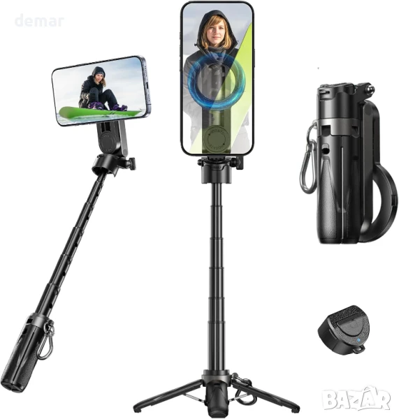 MAGIC JOHN селфи стик-статив за телефон с подвижно дистанционно управление, 36 см, снимка 1