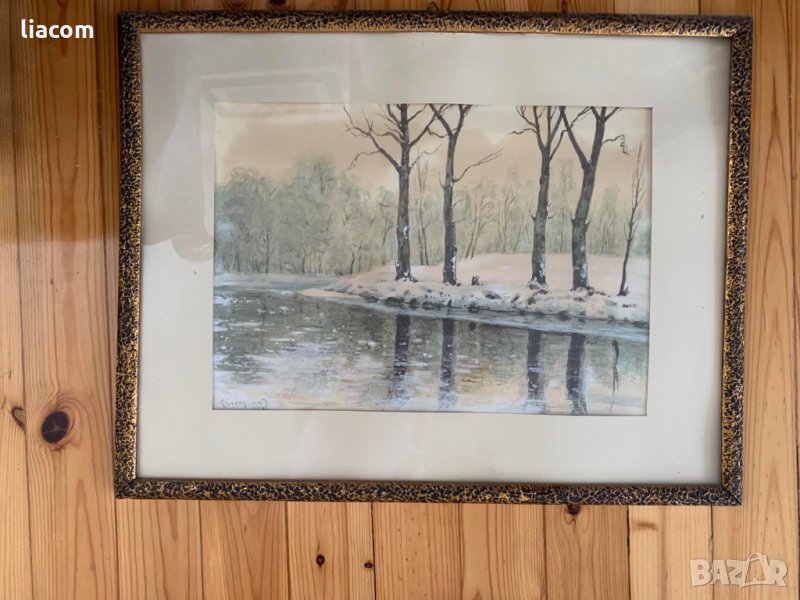 КАРЛ ЙОРДАНОВ 1970 г акварел пейзаж, снимка 1