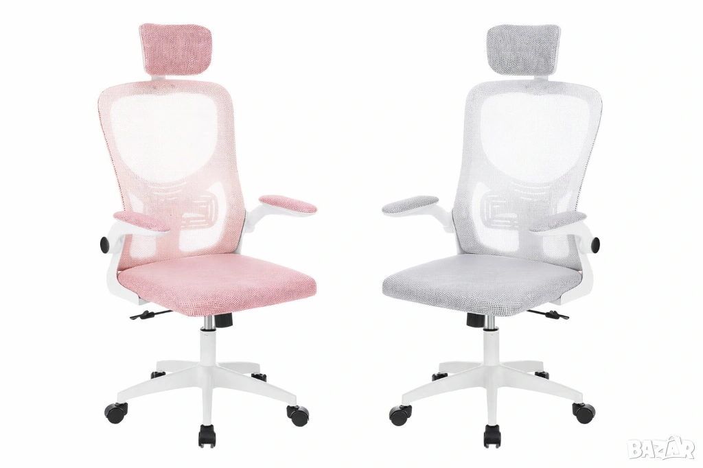 Офис стол за бюро розов или сив / Детски ученически стол за бюро, снимка 1