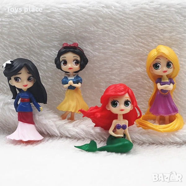 4бр фигурки Disney Princess Ariel Rapunzel Mulan, снимка 1