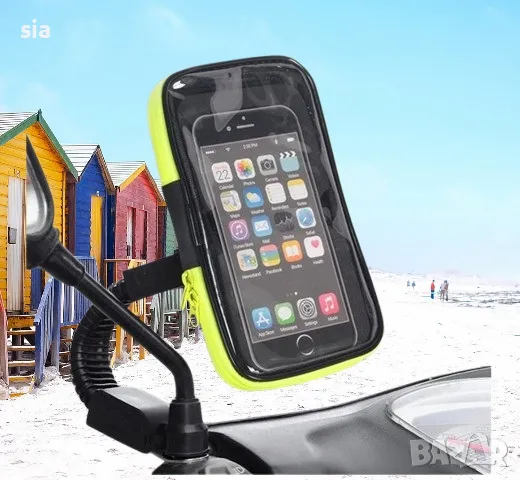 Стойка за телефон за мотор, за огледало, Универсална, водоустойчива, снимка 1