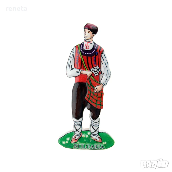 Магнитна фигурка, Български момък, Керамична, 8х3см, снимка 1