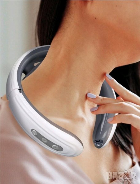 Електромагнитен масажор за врат с USB зареждане , снимка 1