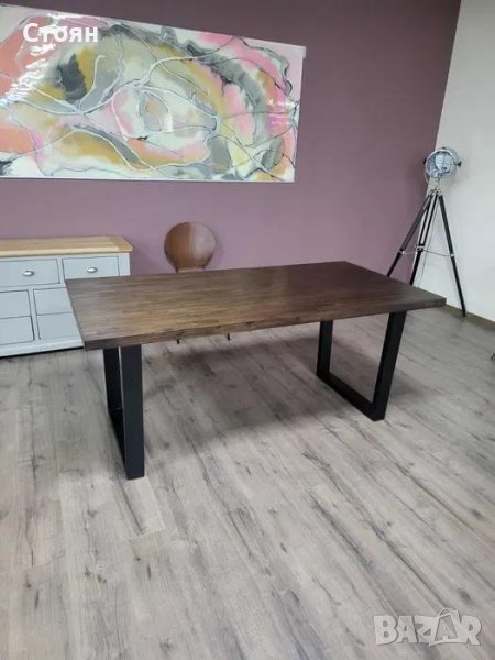 ПРОМОЦИЯ!!! Масивна дървена трапезна маса от тъмно дърво, снимка 1