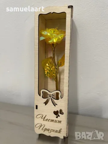 Гравирана подаръчна  кутия с роза!, снимка 15 - Изкуствени цветя - 47669131