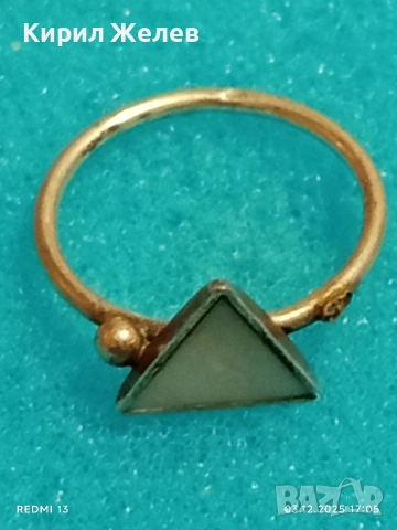 Сребърен АРТ пръстен със шлифован лунен камък майсторска изработка 46993, снимка 7 - Пръстени - 52640747