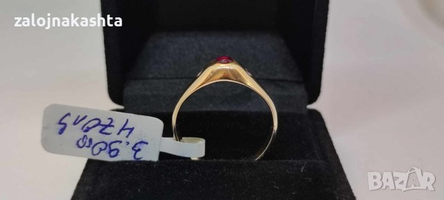 Златен пръстен  Рубин-3,90гр/14кр, снимка 4 - Пръстени - 42733133