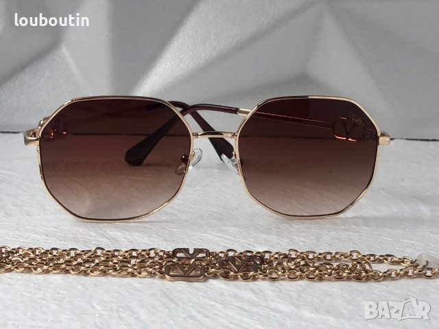 Valentino дамски слънчеви очила Осмоъгълник с верижка синджир, снимка 9 - Слънчеви и диоптрични очила - 41626704