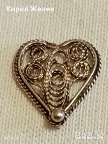 Винтидж бижу във формата на сърце филигранна изработка ювелирна изработка 52456, снимка 5 - Колиета, медальони, синджири - 52691722