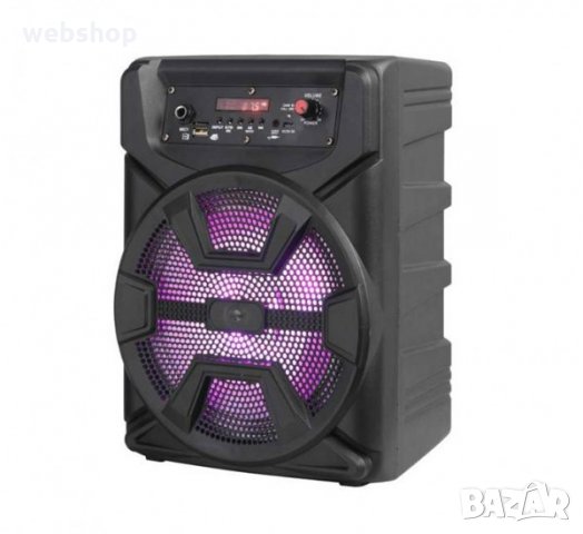 Преносима активна караоке тонколона AN-8808 8" с вграден усилвател и микрофонен вход 20W, снимка 1