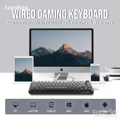 AJAZZ AK820 MAX HE Геймърска клавиатура с магнитен ефект на Хол, регулируемо задействане..., снимка 3 - Клавиатури и мишки - 51636326