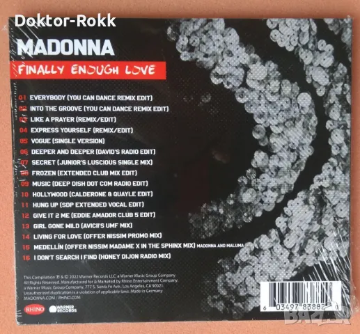  Madonna (CD, 2022) Finally Enough Love , снимка 2 - CD дискове - 47583290