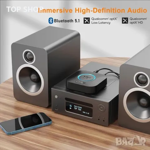 1Mii B06 Plus Bluetooth приемник, HIFI безжичен аудио адаптер, Bluetooth 5.0, снимка 6 - Слушалки и портативни колонки - 48793164