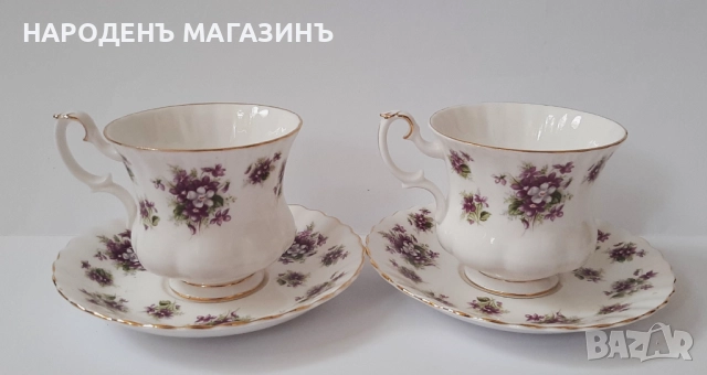 ROYAL ALBERT - порцелан чаши сервиз чай кафе чинии 2 двойни сета , снимка 5 - Други ценни предмети - 52169912