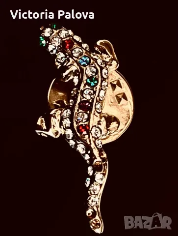 Миниатюрна брошка vintage гущер Германия, снимка 5 - Други - 47610319