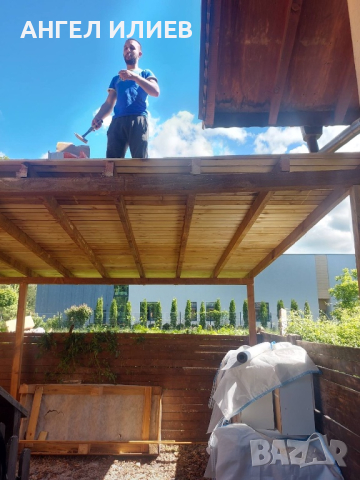 Изграждане на дървени навеси,обшиване на комини и д-р, снимка 3 - Ремонти на покриви - 44733973