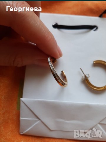Продавам комплект стоманени златни обеци + Подаръци, снимка 3 - Обеци - 39270133