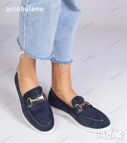 Дамски мокасини от еко велур с кристалчета Minilla, 5цвята , снимка 11 - Дамски ежедневни обувки - 50023459