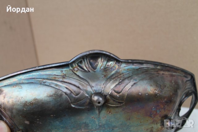 Посребрен лъжичник АРТ Деко, снимка 6 - Антикварни и старинни предмети - 42406781