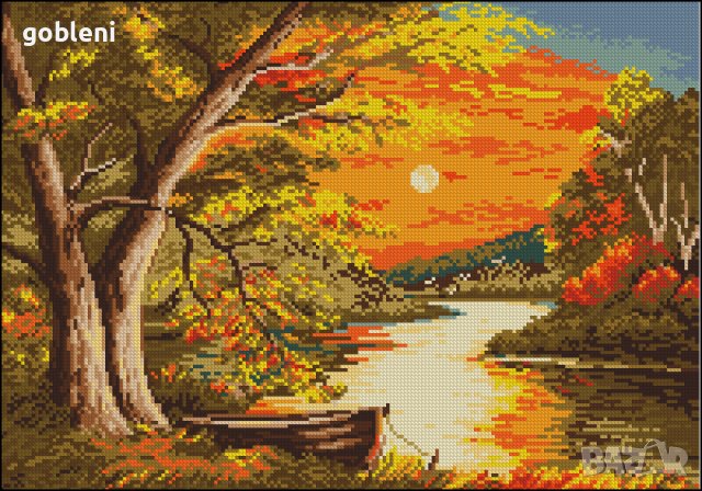 гоблен "НОСТАЛГИЯ"-Д4О; шев 1:4; размери/32*46см.; 20 цвята; 52 лв., снимка 2 - Гоблени - 40182858