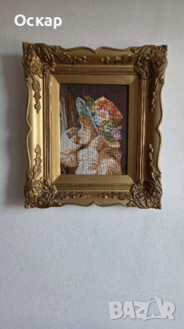 Вилеров гоблен "Момиче с шапка" с рамка