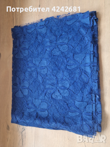 Нов плат Синя дантела 1.20х1.45м, снимка 3 - Платове и дамаски - 53574790