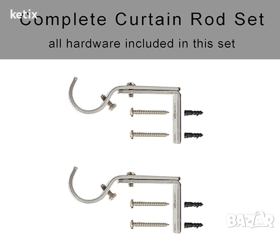 Разтегателен корниз за завеси,76-369 см, снимка 3 - Пердета и завеси - 53796000