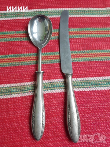 Посребрени нож лъжица WMF