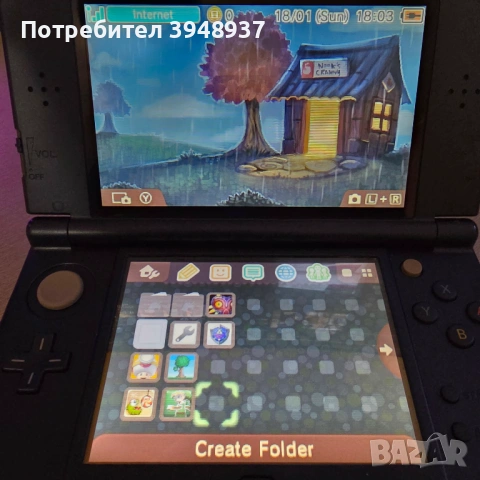 New Nintendo 3DS XL синьо 64GB с хак и много игри