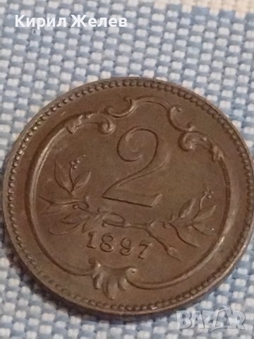 Две монети 2 хелера 1897г. / 2 хелера 1902г. Австрия уникати за КОЛЕКЦИОНЕРИ 31783, снимка 2 - Нумизматика и бонистика - 44319142