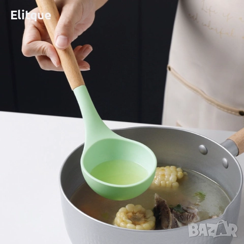 Комплект кухненски прибори от 12 бр. с дървена дръжка, снимка 14 - Други - 52861434