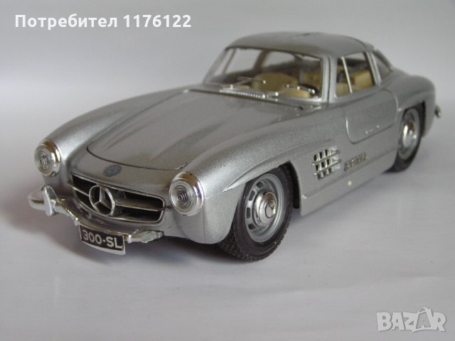 Bburago 1/24 Burago '54 Mercedes Benz 300 SL Бураго Мерцедес Бенц Made In Italy, снимка 4 - Коли, камиони, мотори, писти - 35841509
