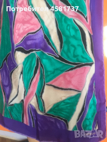 Пъстър копринен шал Codello, снимка 4 - Шалове - 52010229