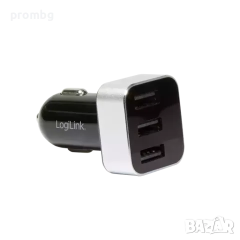 3хUSB зарядно за автомобил, дисплей, 15.5 W, LogiLink Германия