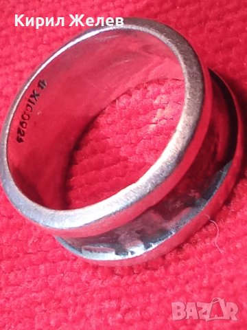 СТАР МЕКСИКАНСКИ МАСИВЕН СРЕБЪРЕН ПРЪСТЕН Тип ХАЛКА СРЕБРО MEXICO925 МАЙСТОРСКА АРТ ИЗРАБОТКА 60681, снимка 6 - Пръстени - 40556621